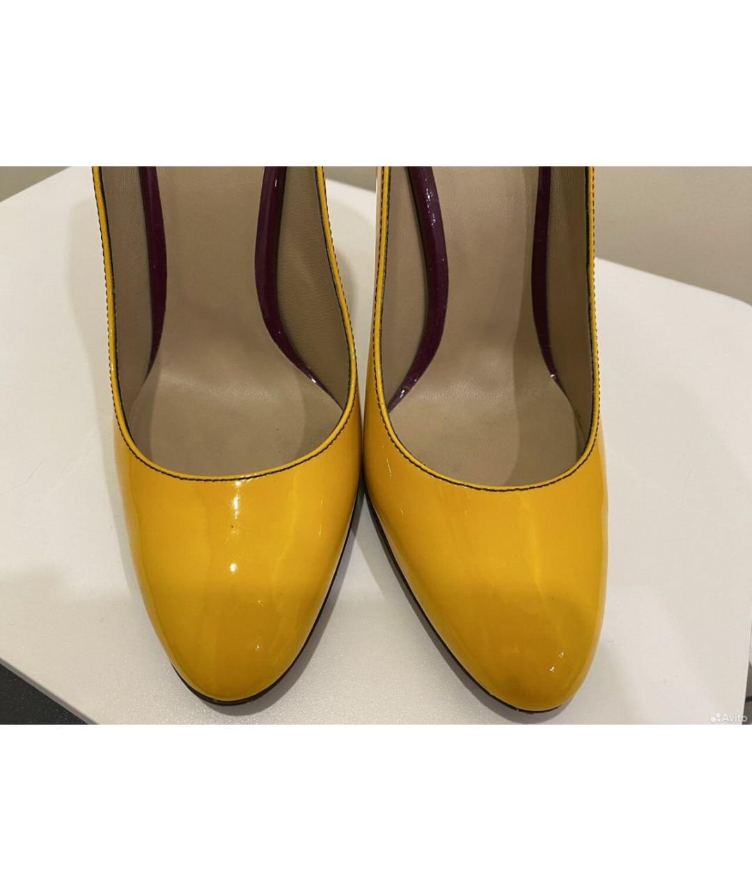 DOLCE&GABBANA Желтые туфли из лакированной кожи, фото 3