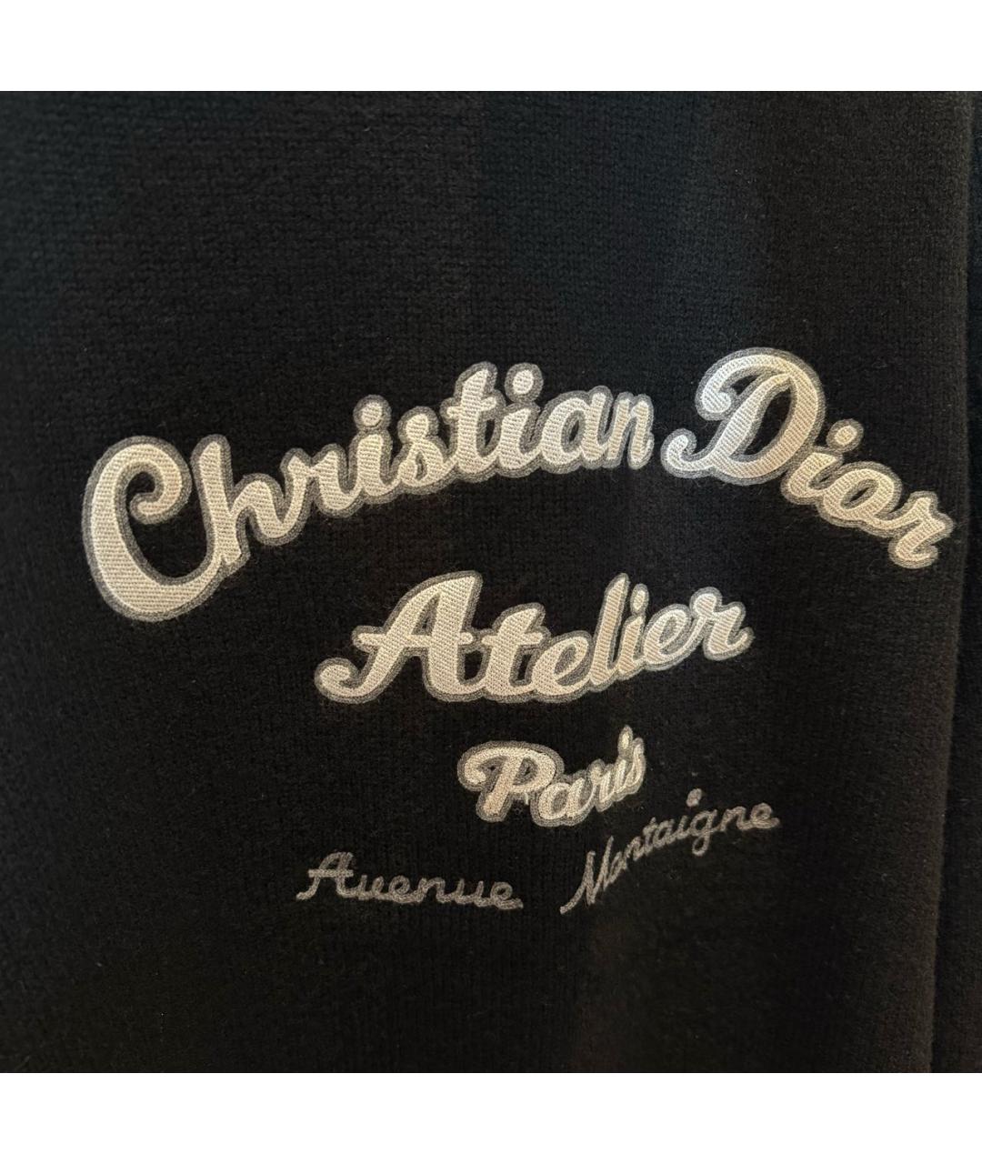 CHRISTIAN DIOR Темно-синий шерстяной джемпер / свитер, фото 3