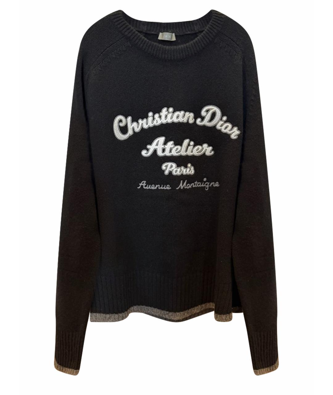 CHRISTIAN DIOR Темно-синий шерстяной джемпер / свитер, фото 1