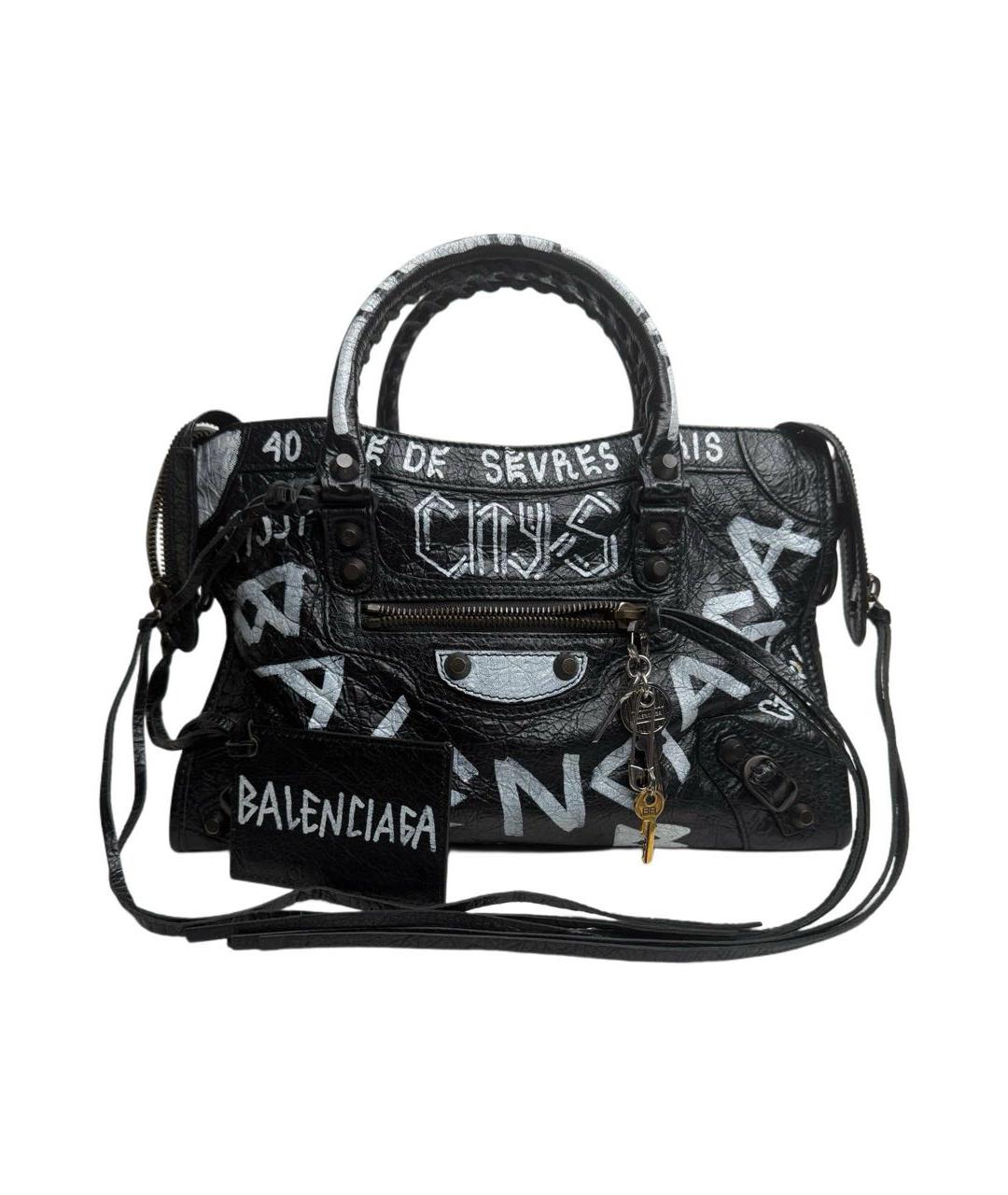 BALENCIAGA Черная кожаная сумка с короткими ручками, фото 9