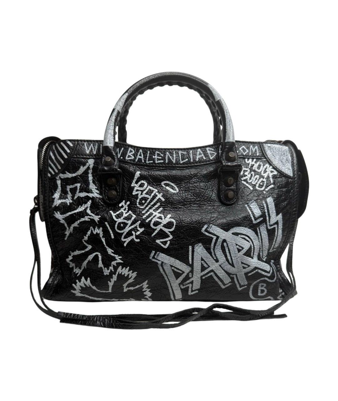 BALENCIAGA Черная кожаная сумка с короткими ручками, фото 2