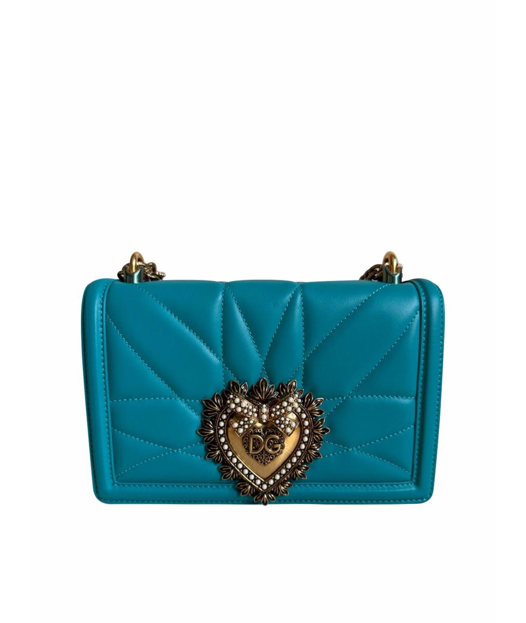 DOLCE&GABBANA Бирюзовая кожаная сумка через плечо, фото 1