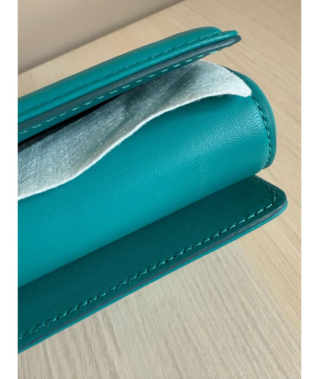 DOLCE&GABBANA Бирюзовая кожаная сумка через плечо, фото 4