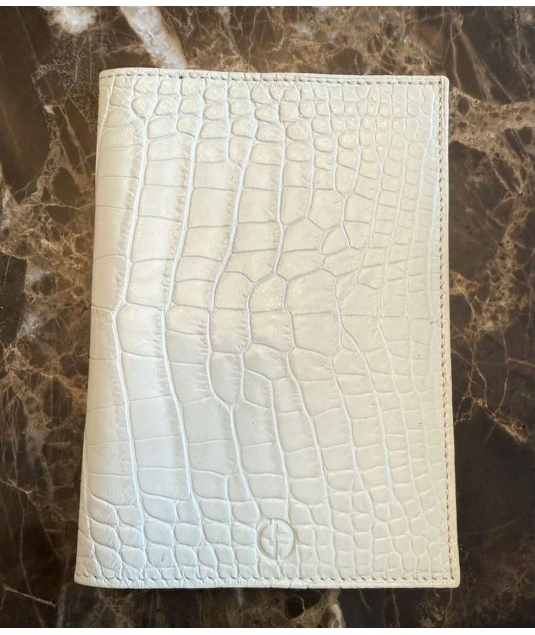 GIORGIO ARMANI Белый кардхолдер из экзотической кожи, фото 7