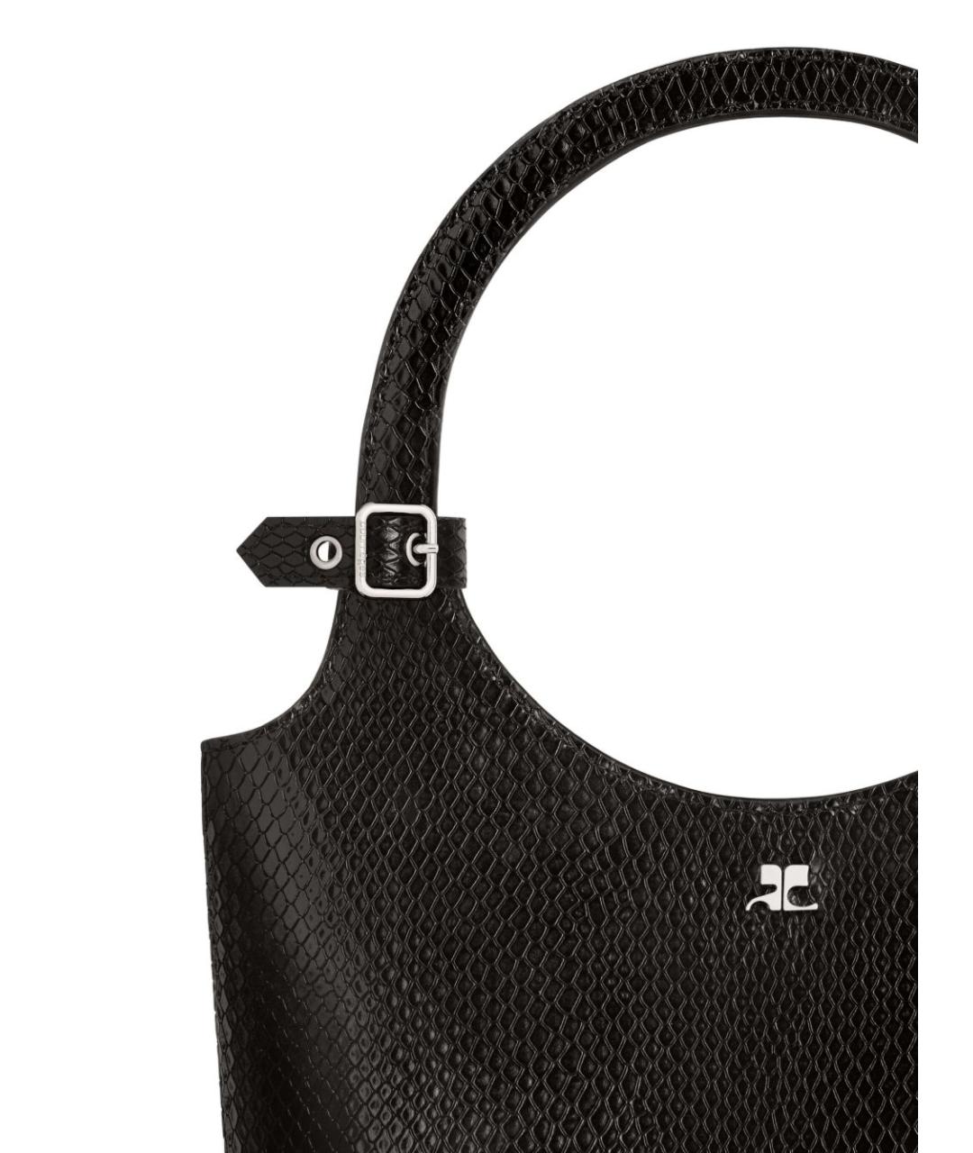 COURREGES Черная кожаная сумка тоут, фото 3