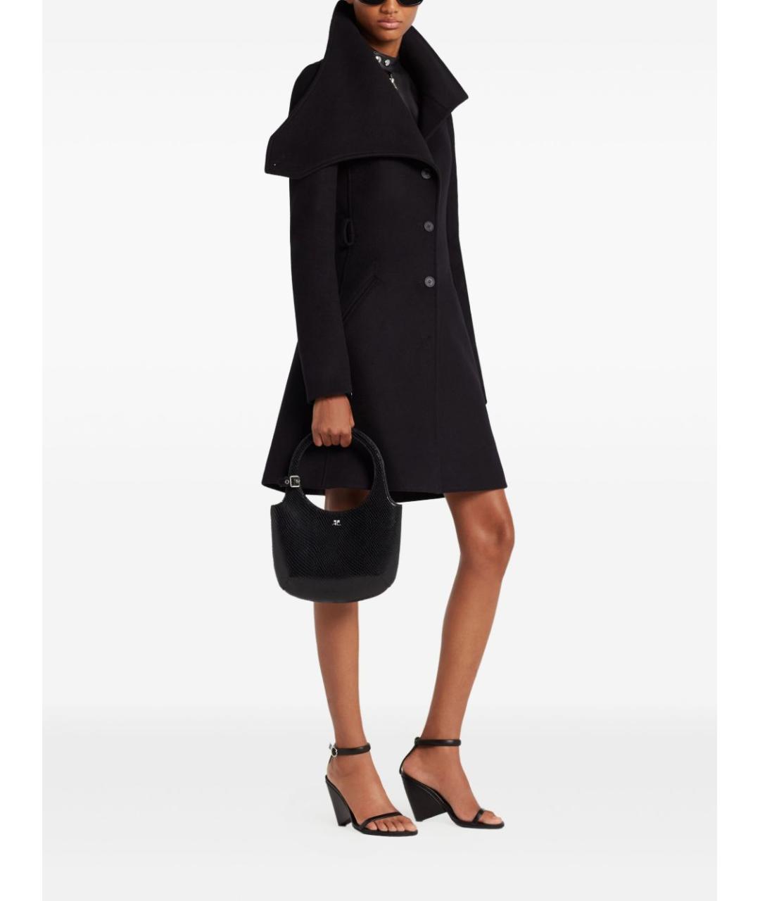 COURREGES Черная кожаная сумка тоут, фото 4