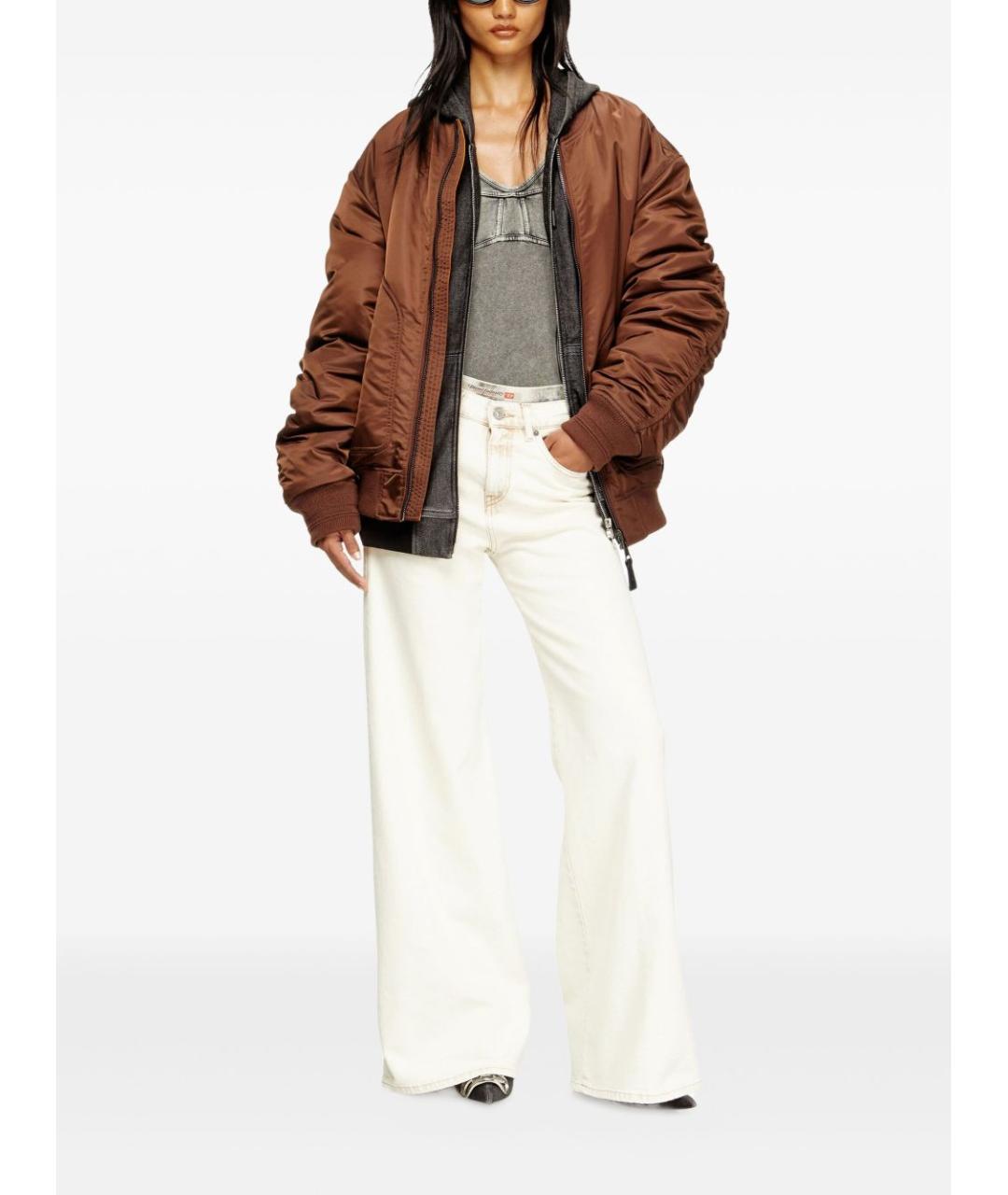 DIESEL Белые хлопковые прямые джинсы, фото 2