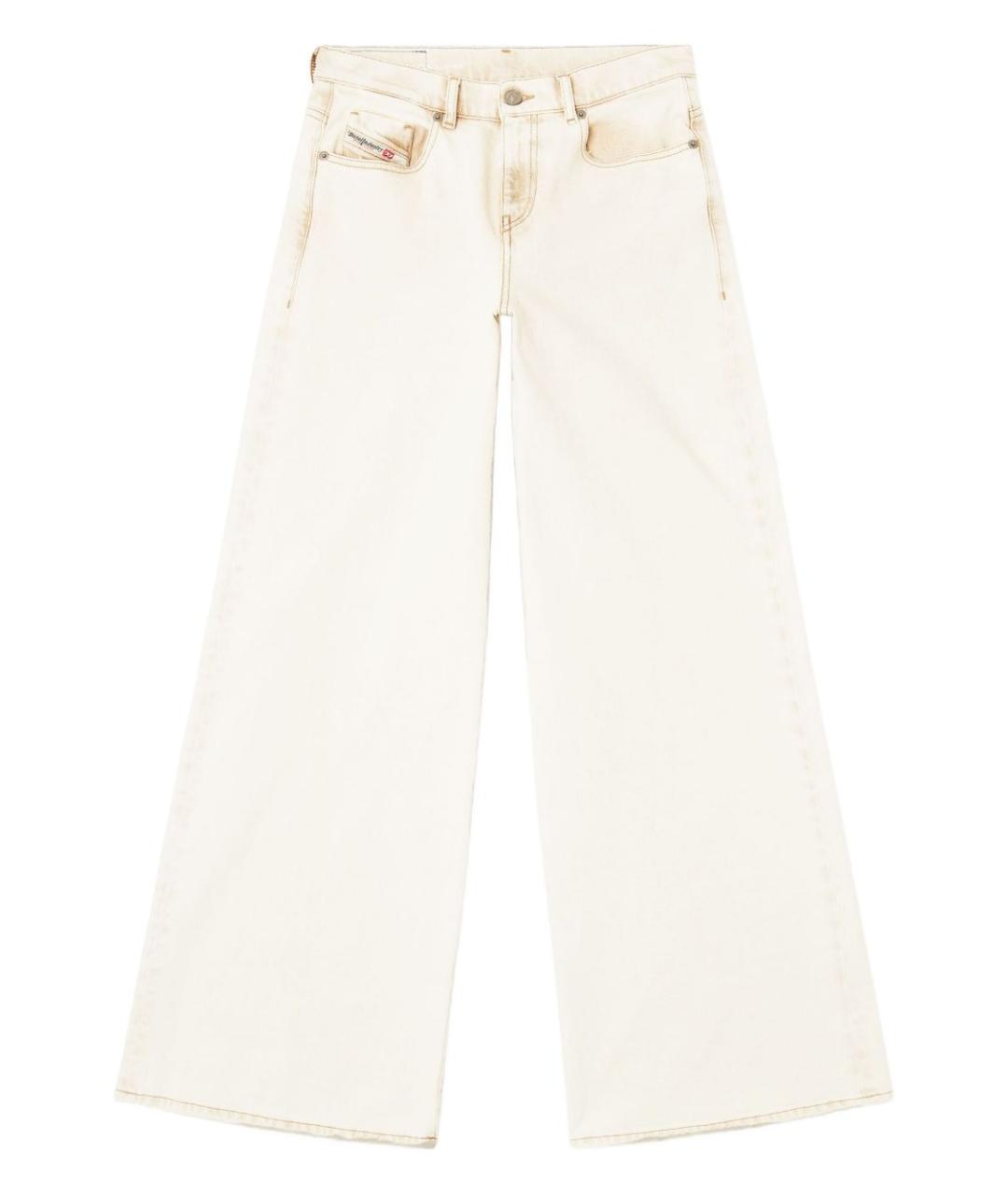 DIESEL Белые хлопковые прямые джинсы, фото 1