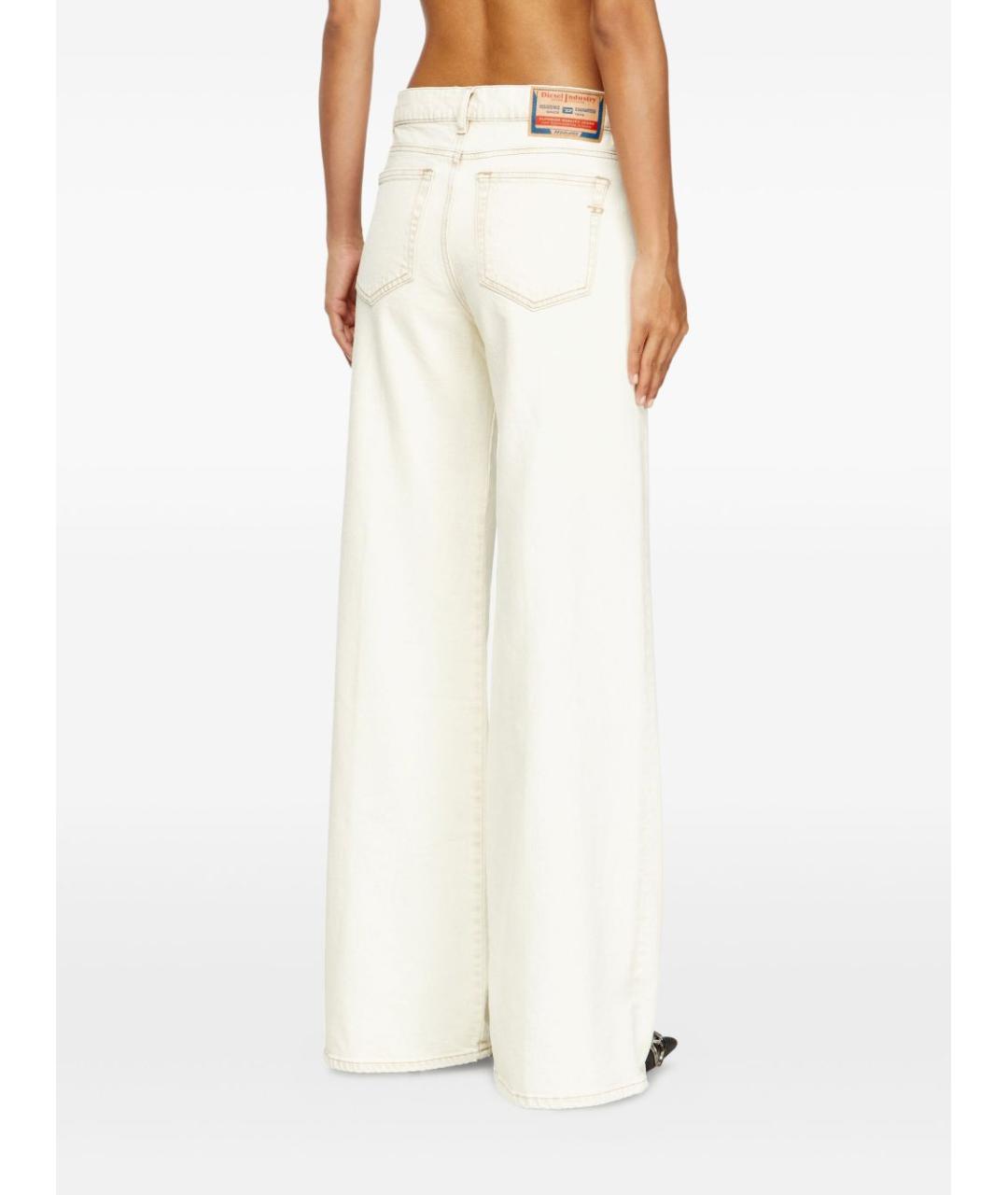 DIESEL Белые хлопковые прямые джинсы, фото 4