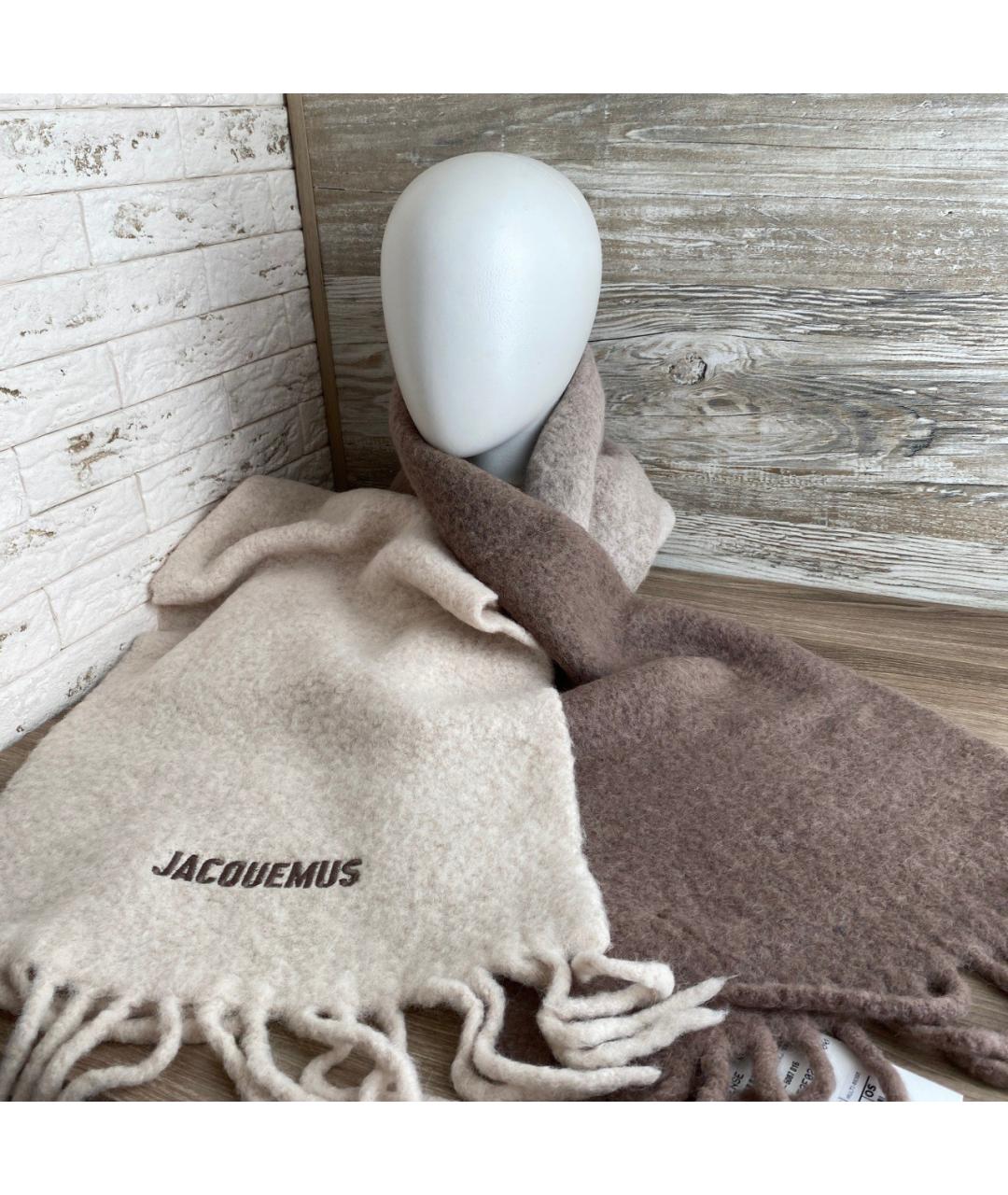 JACQUEMUS Бежевый шарф, фото 2
