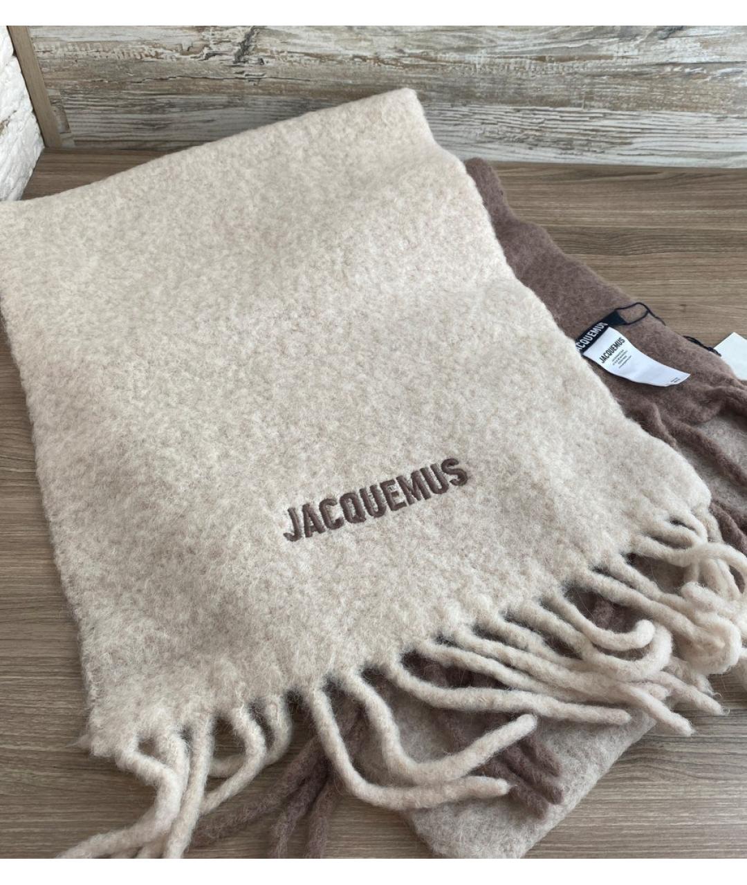 JACQUEMUS Бежевый шарф, фото 8