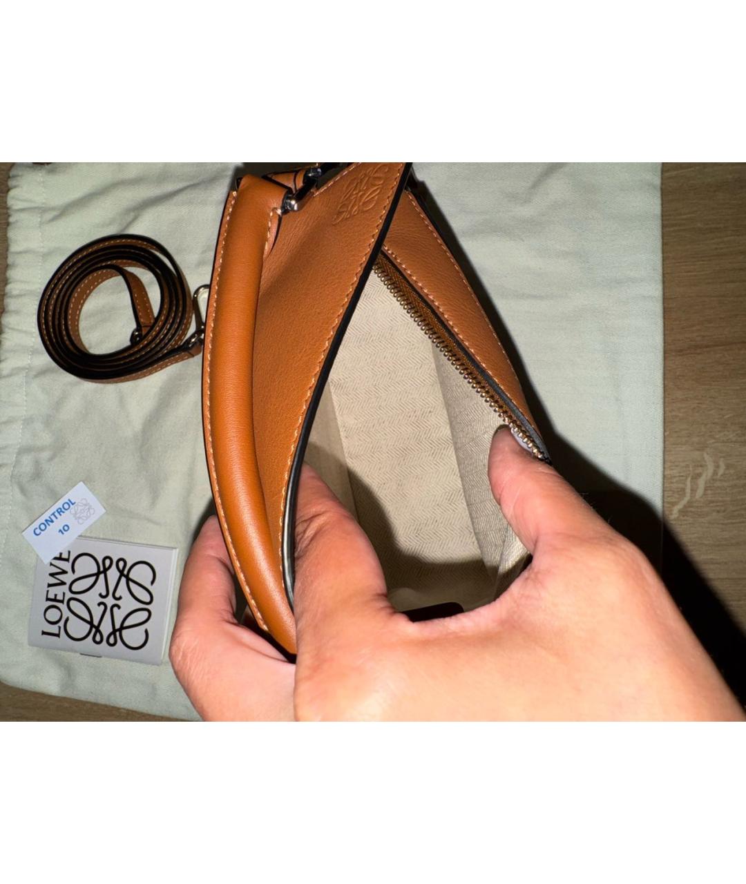 LOEWE Коричневая кожаная сумка через плечо, фото 4