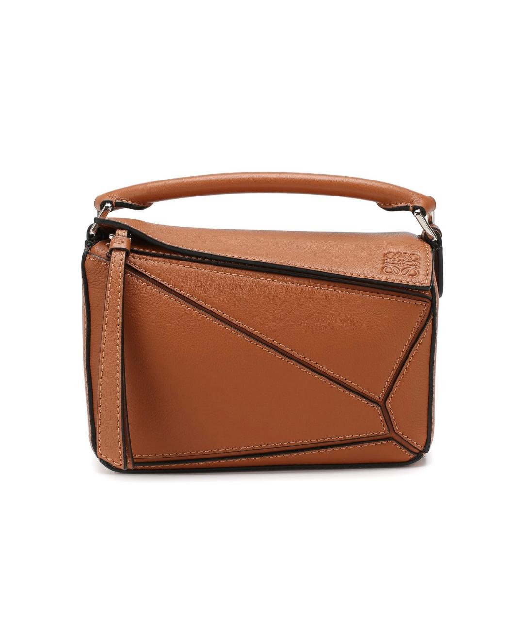 LOEWE Коричневая кожаная сумка через плечо, фото 1