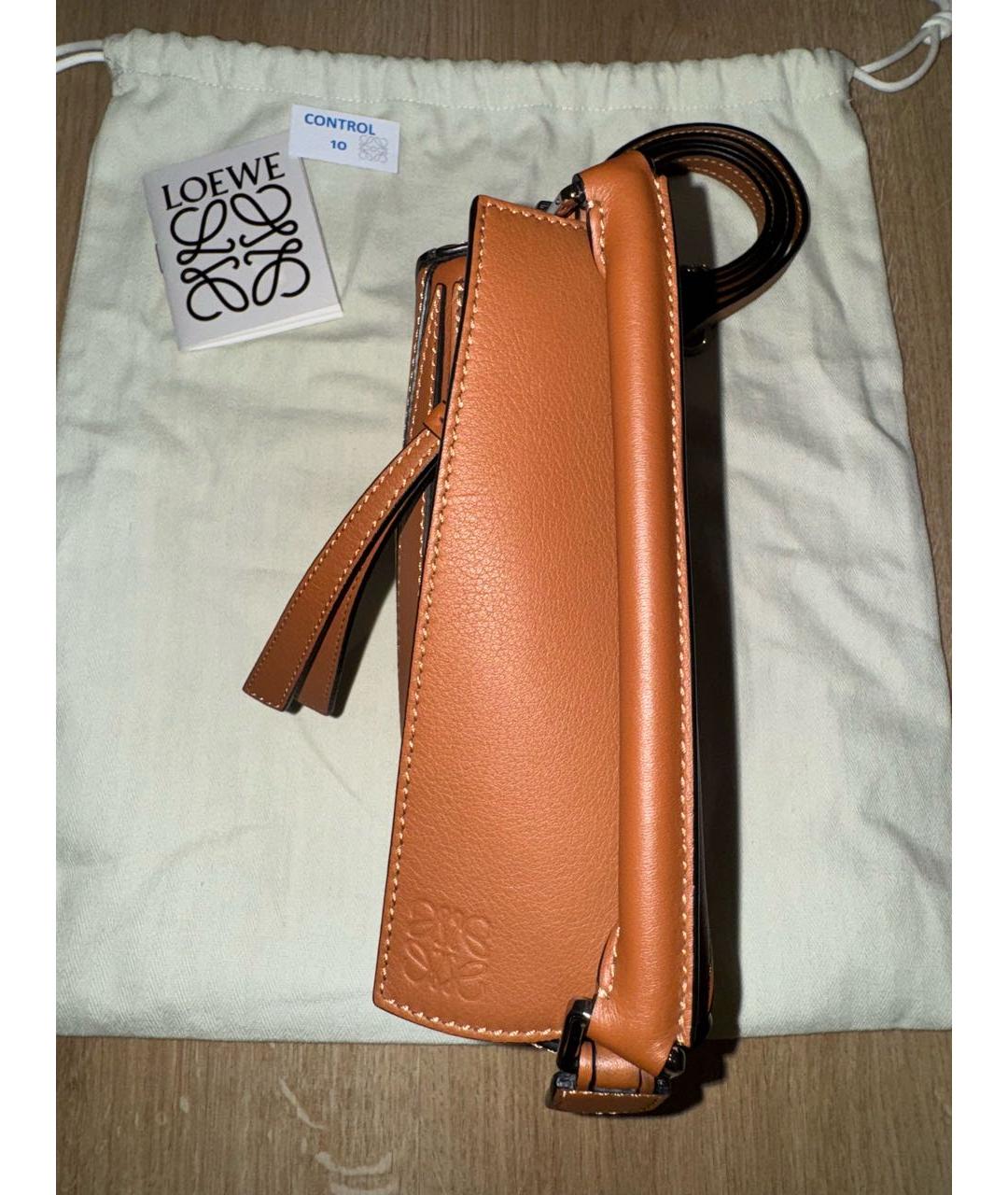 LOEWE Коричневая кожаная сумка через плечо, фото 3