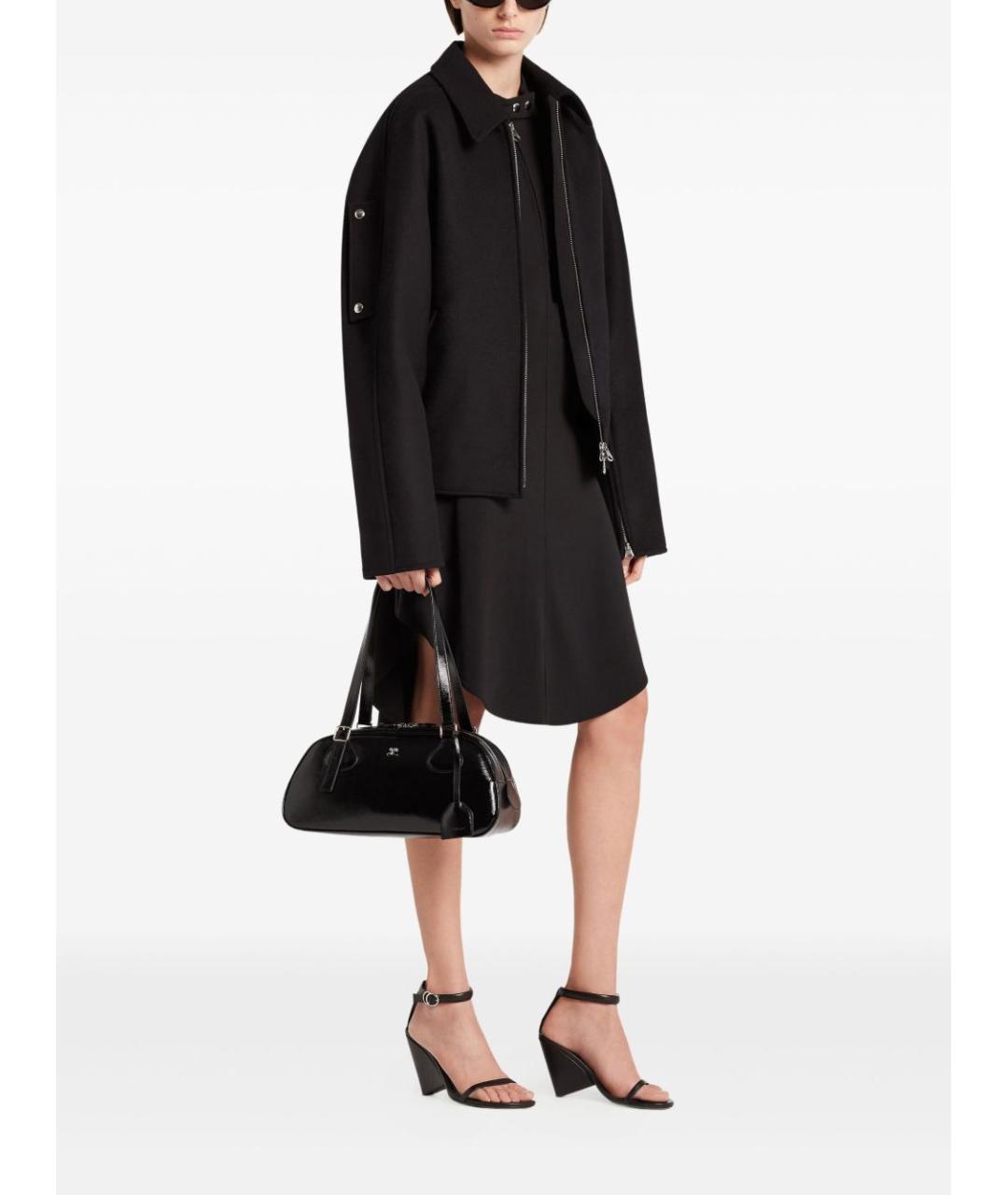 COURREGES Черная кожаная сумка тоут, фото 2
