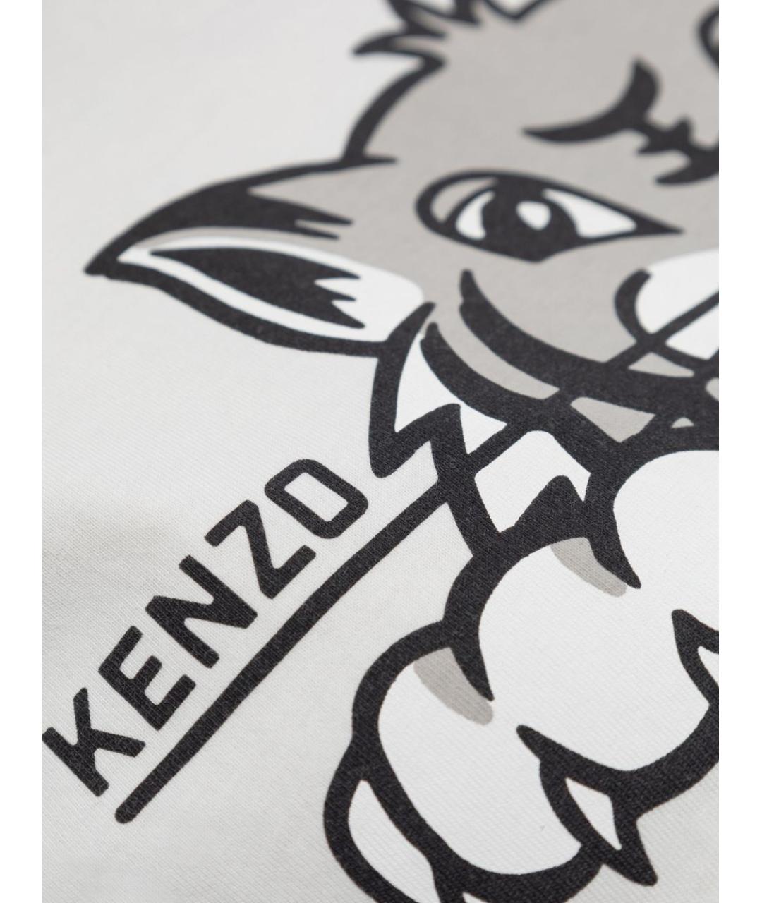 KENZO Белая хлопковая футболка, фото 3
