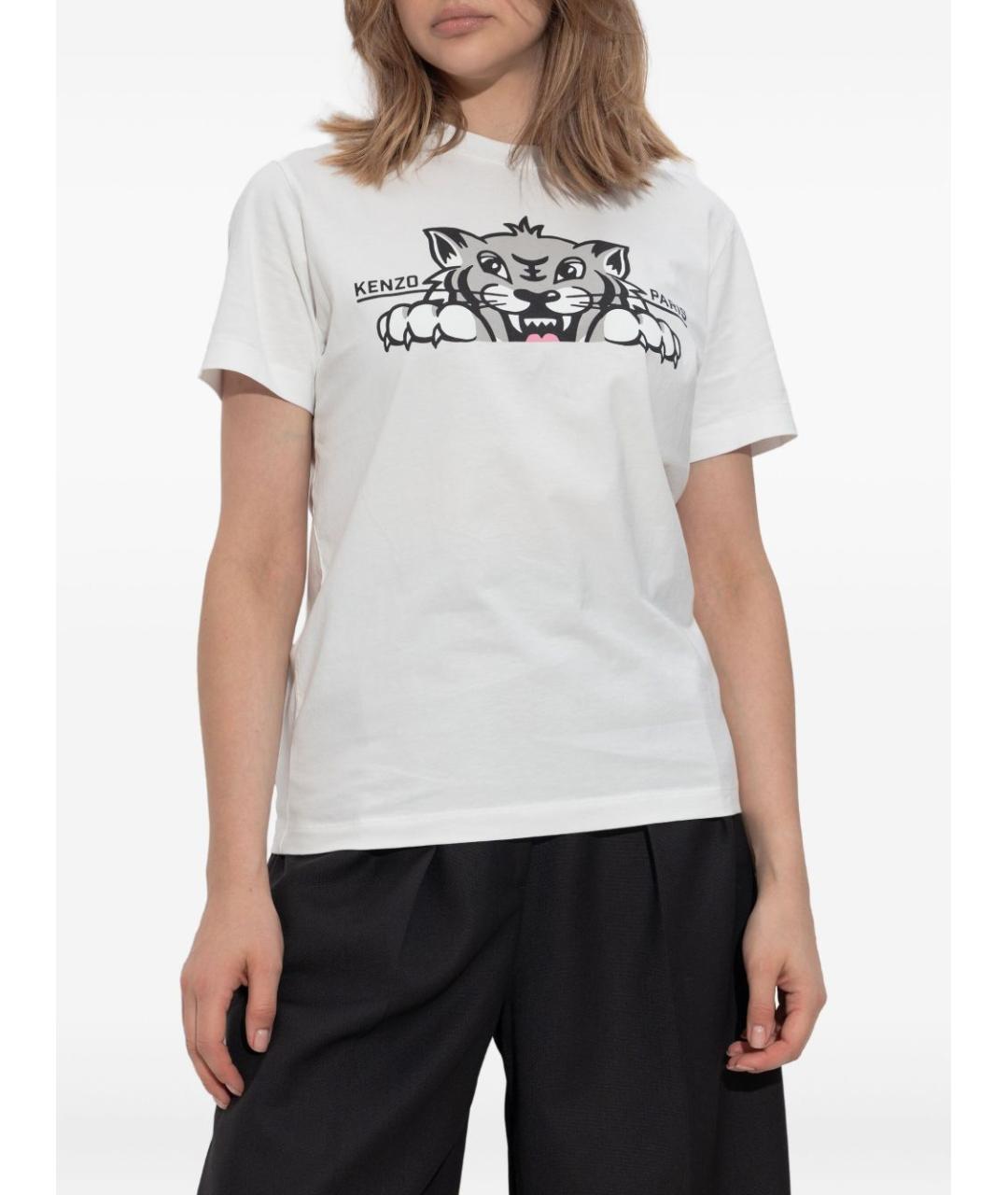 KENZO Белая хлопковая футболка, фото 2
