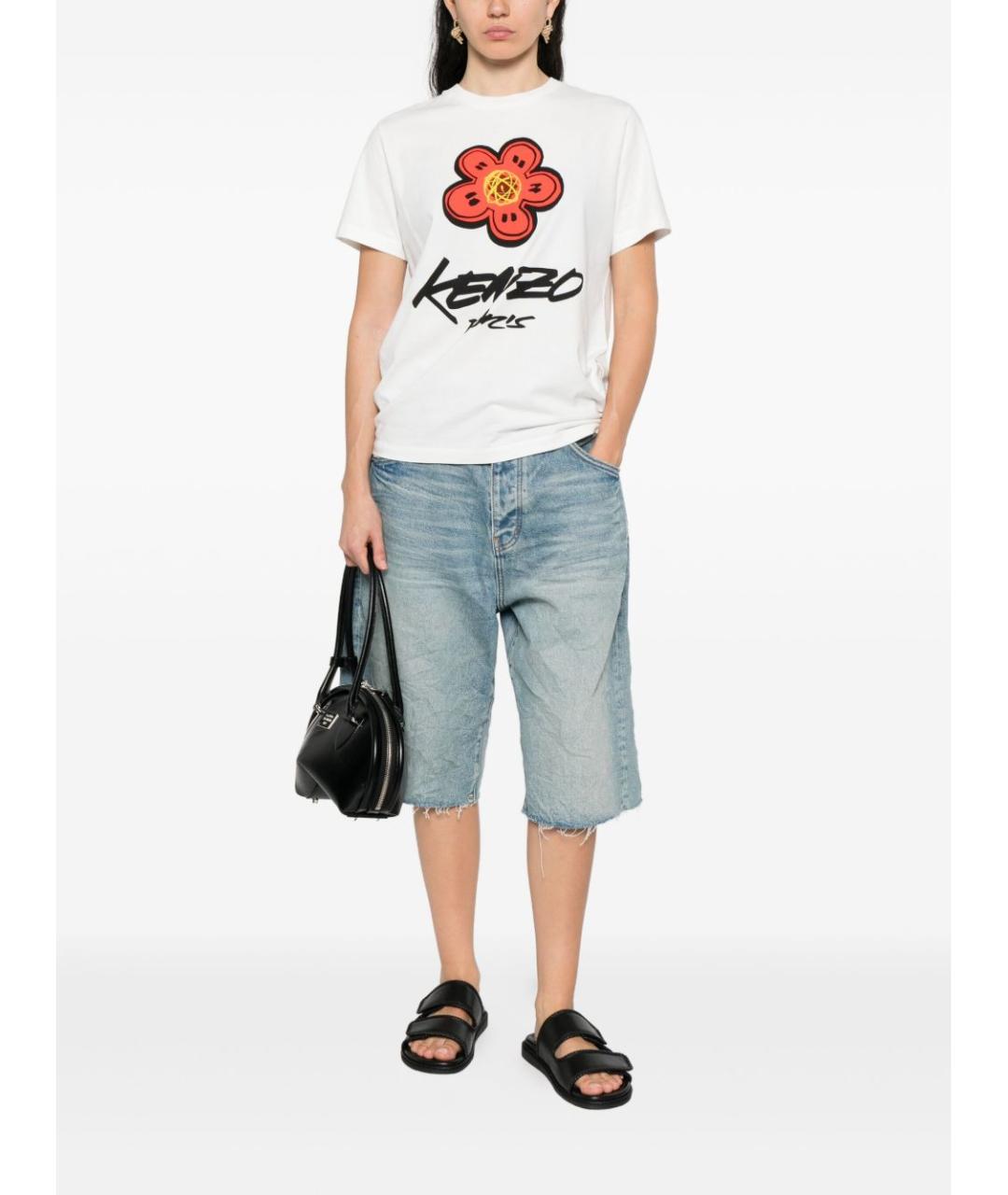 KENZO Белая хлопковая футболка, фото 4
