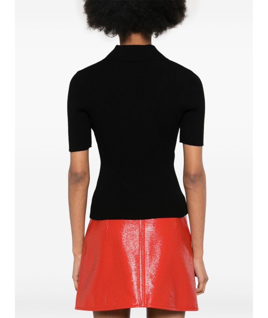 COURREGES Черная вискозная футболка, фото 4