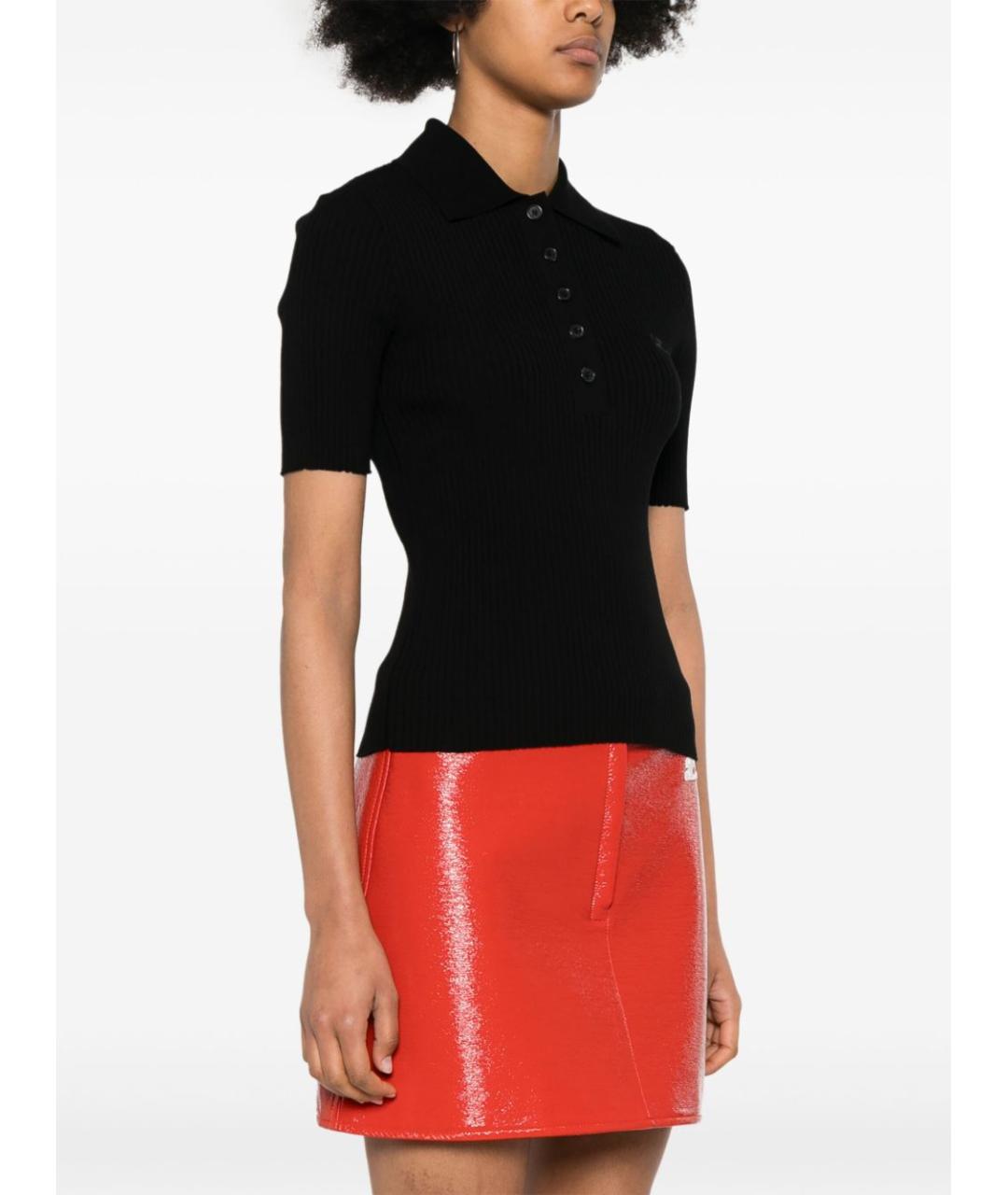 COURREGES Черная вискозная футболка, фото 5