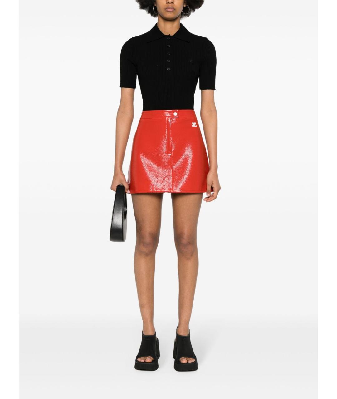 COURREGES Черная вискозная футболка, фото 3