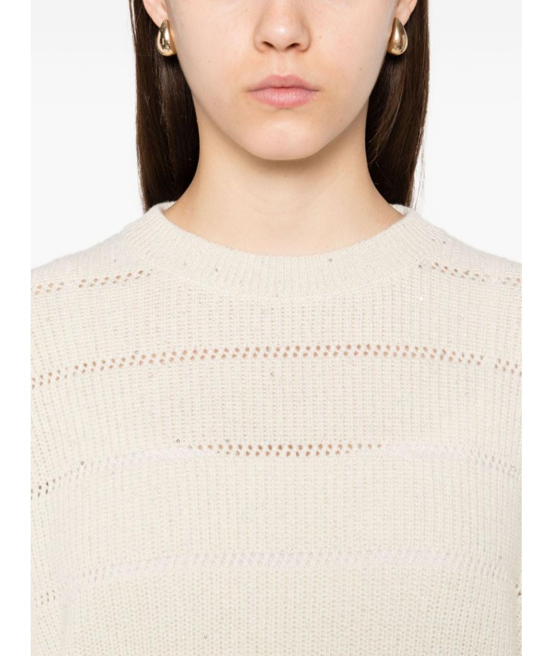 BRUNELLO CUCINELLI Бежевый кашемировый джемпер / свитер, фото 3