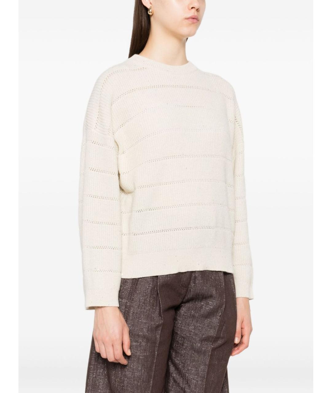 BRUNELLO CUCINELLI Бежевый кашемировый джемпер / свитер, фото 4