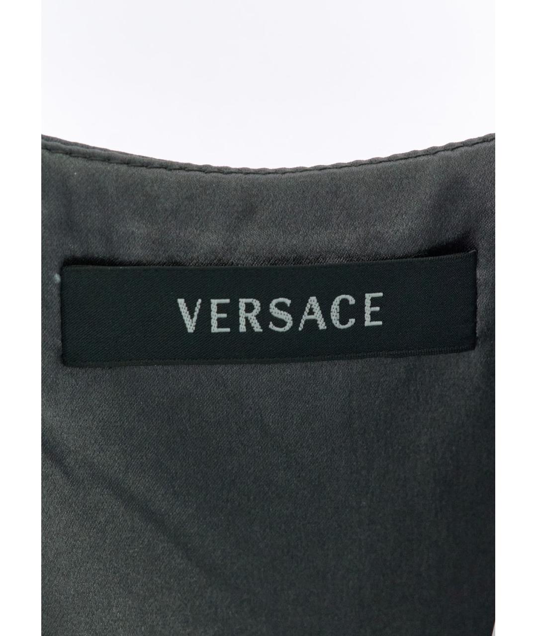 VERSACE Серый шелковый сарафан, фото 4
