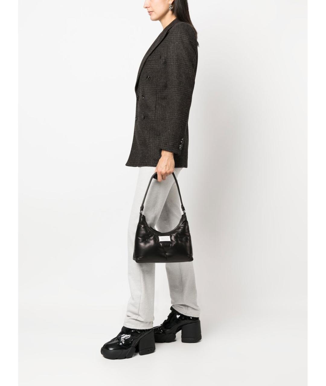 MAISON MARGIELA Черная кожаная сумка через плечо, фото 5