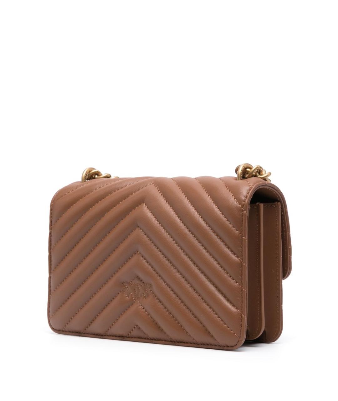 PINKO Коричневая бархатная сумка через плечо, фото 3