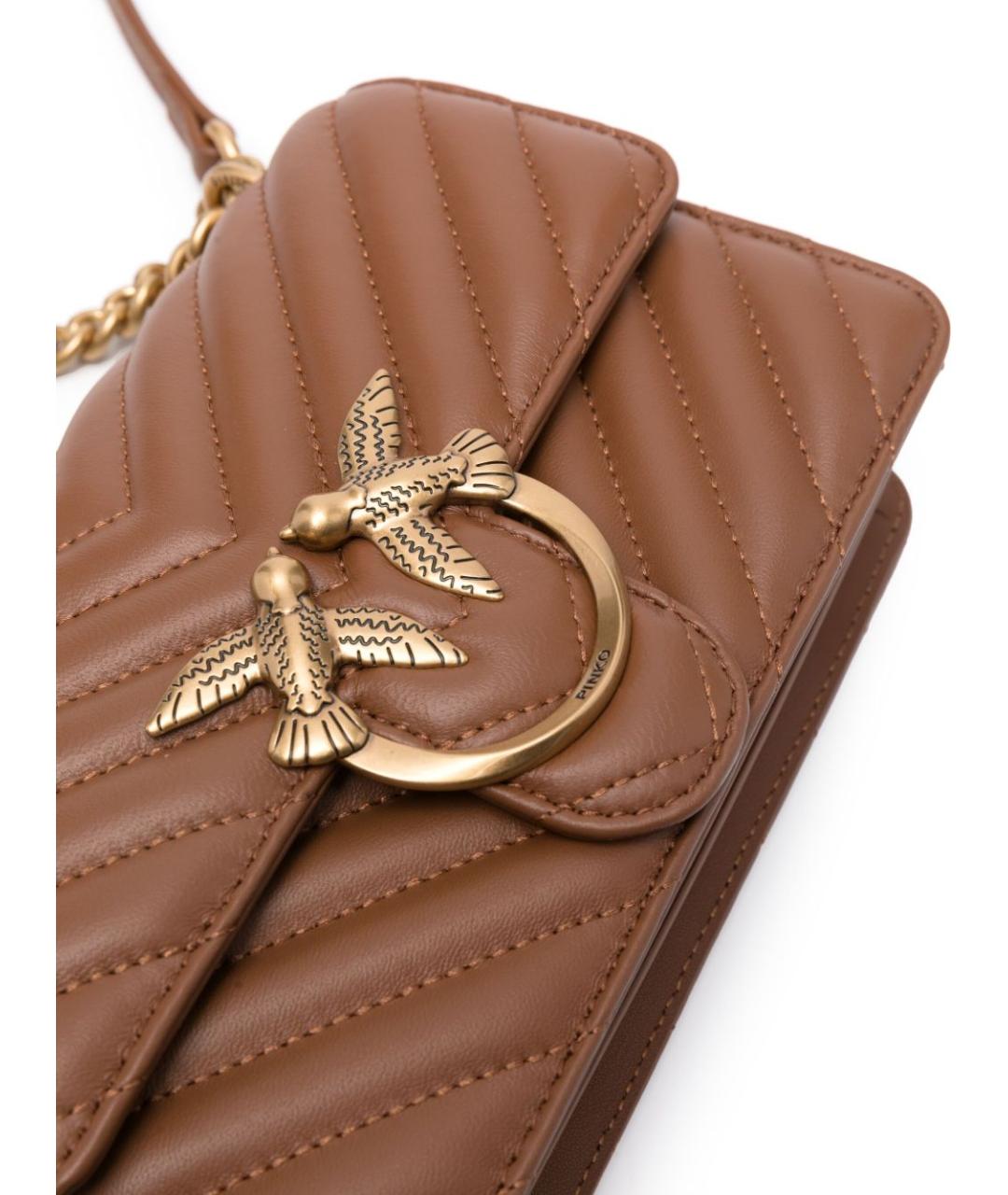 PINKO Коричневая бархатная сумка через плечо, фото 2
