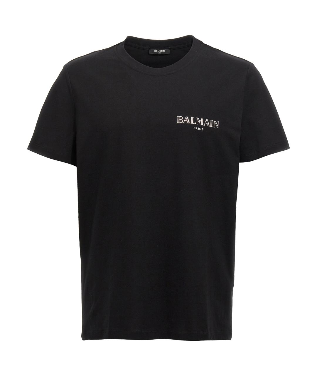 BALMAIN Черная хлопковая футболка, фото 1