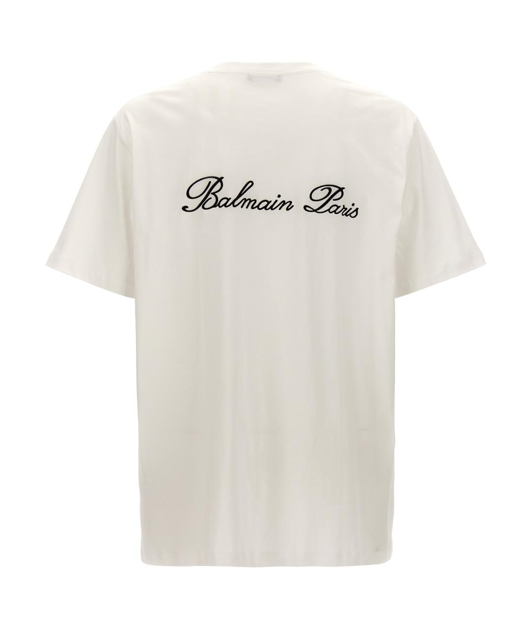 BALMAIN Белая хлопковая футболка, фото 2