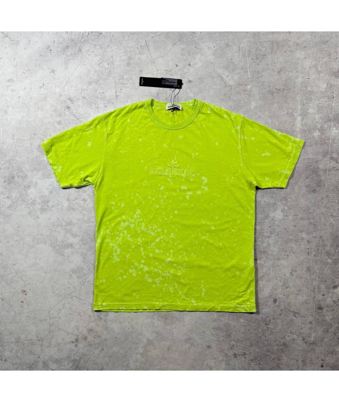 STONE ISLAND Салатовая хлопковая футболка, фото 7