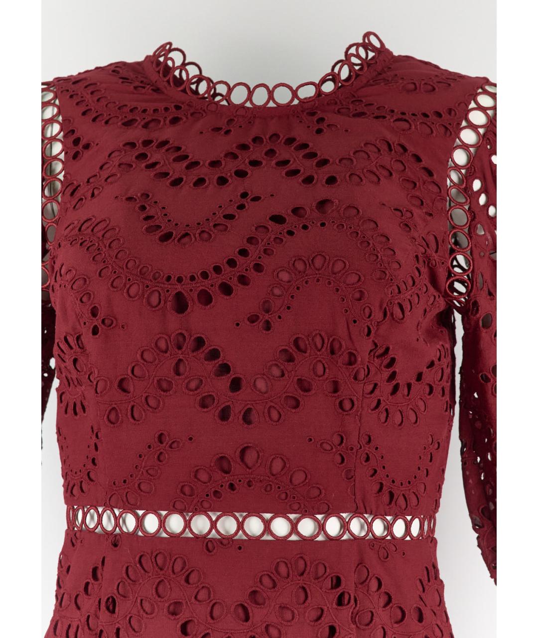 ZIMMERMANN Бордовое хлопковое повседневное платье, фото 4