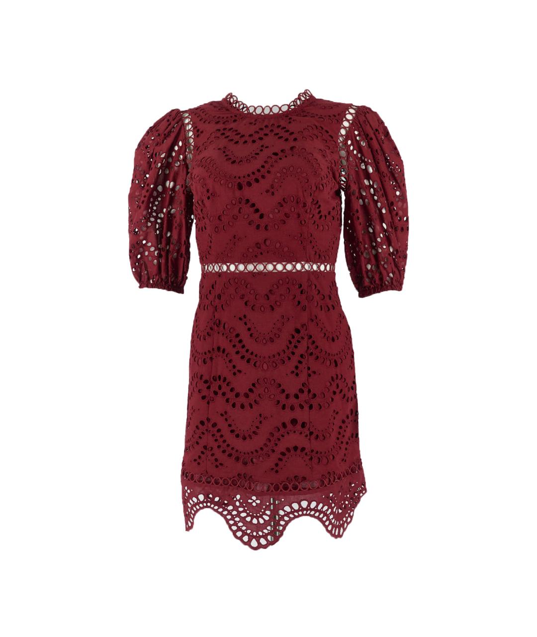 ZIMMERMANN Бордовое хлопковое повседневное платье, фото 1