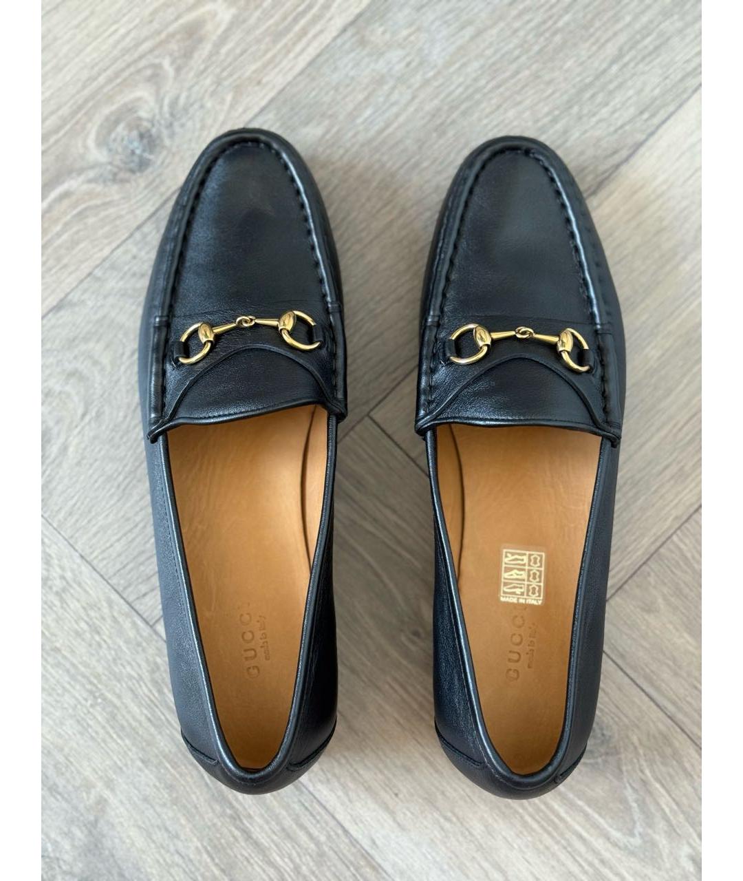GUCCI Черные кожаные лоферы, фото 3