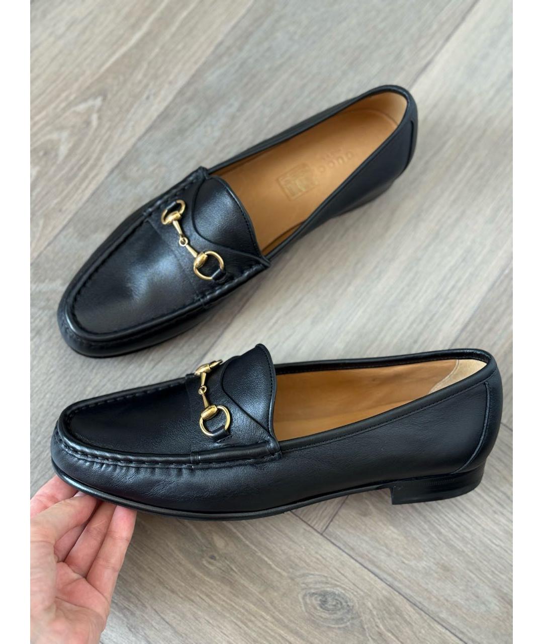 GUCCI Черные кожаные лоферы, фото 2