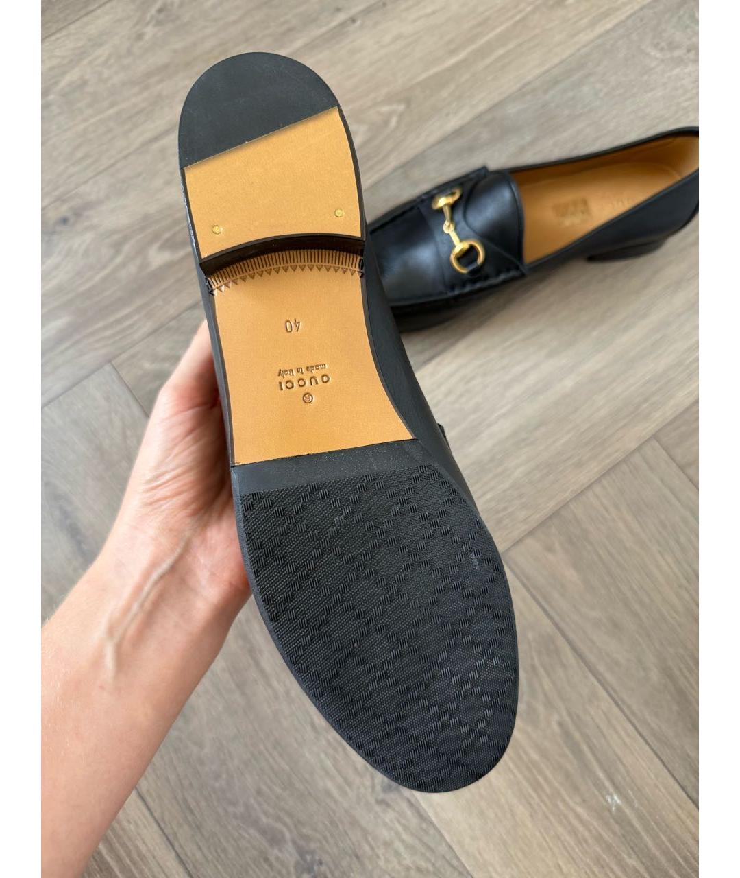 GUCCI Черные кожаные лоферы, фото 4