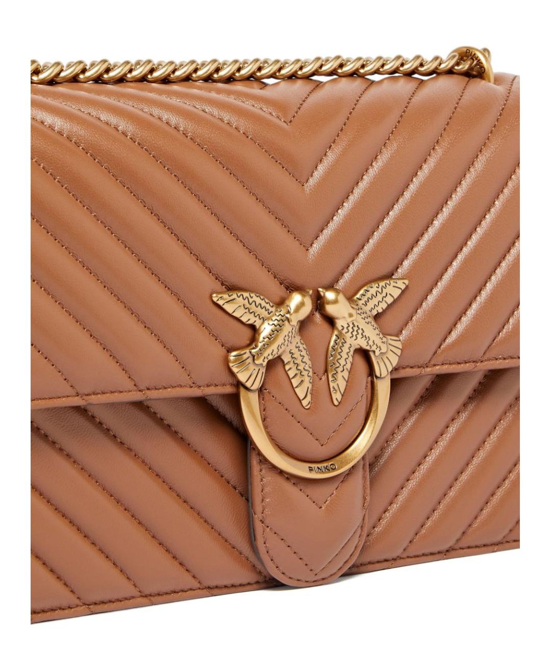 PINKO Коричневая кожаная сумка через плечо, фото 3