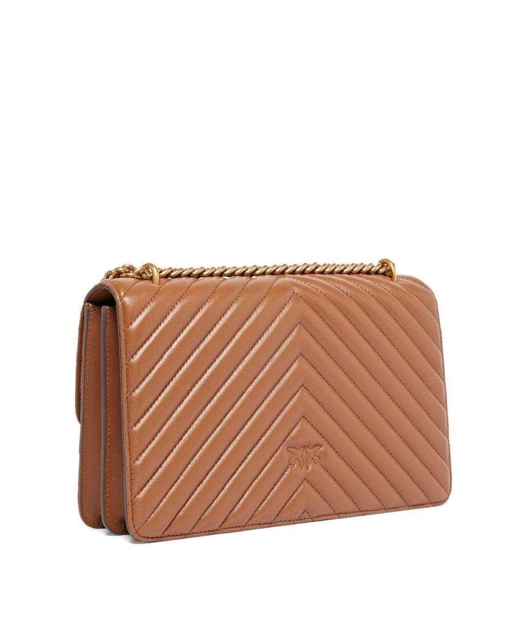 PINKO Коричневая кожаная сумка через плечо, фото 2