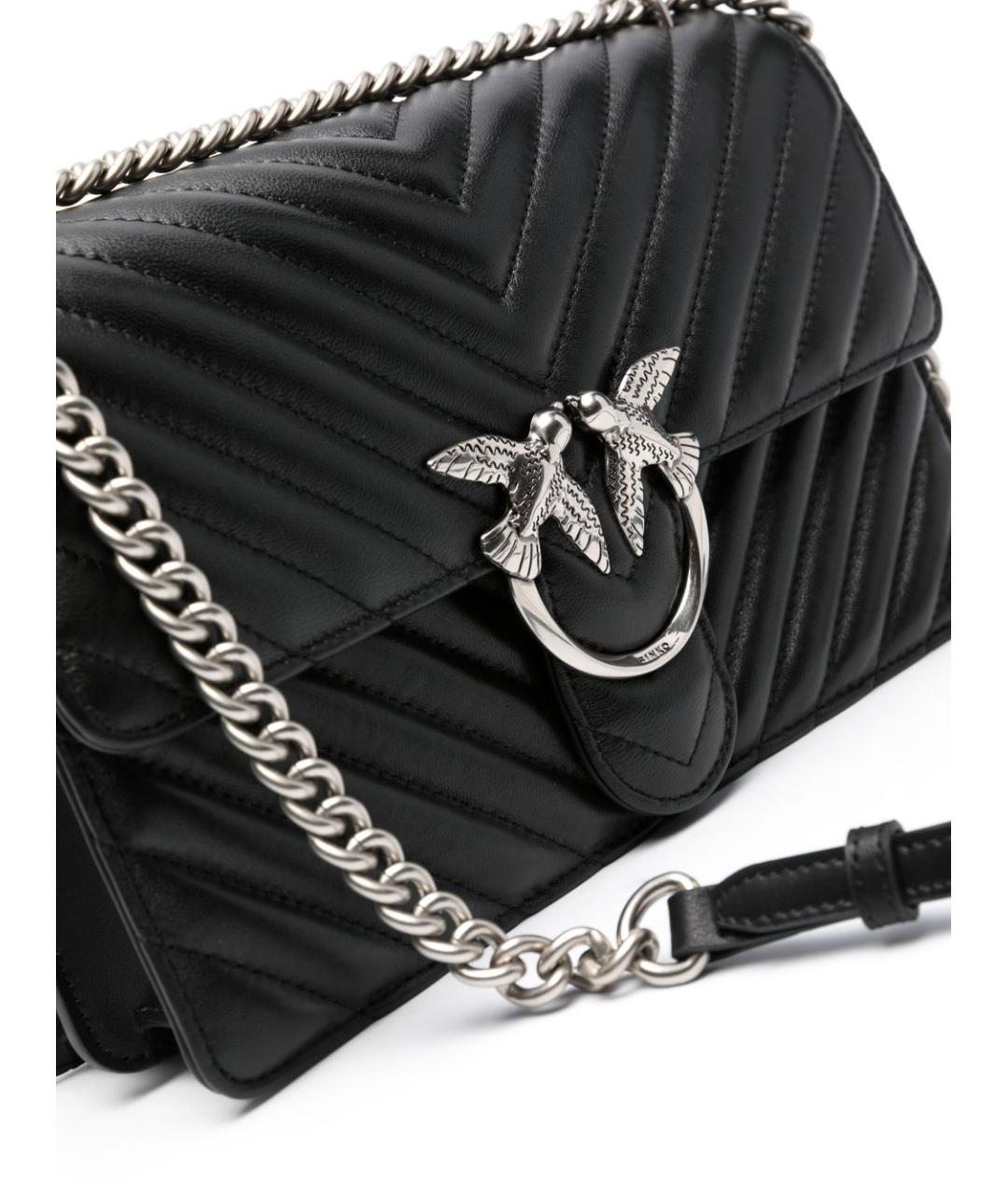 PINKO Черная кожаная сумка через плечо, фото 3