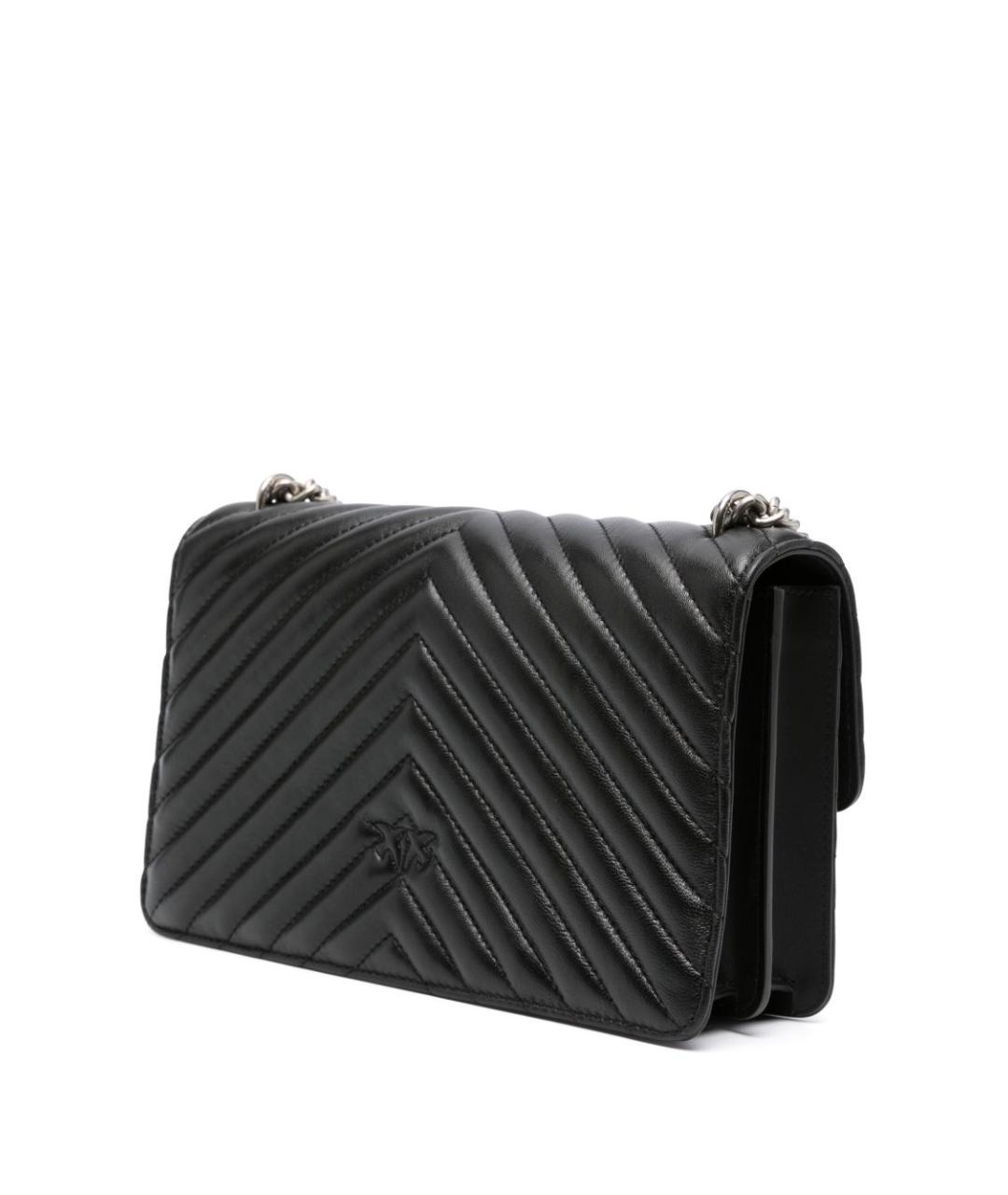 PINKO Черная кожаная сумка через плечо, фото 4