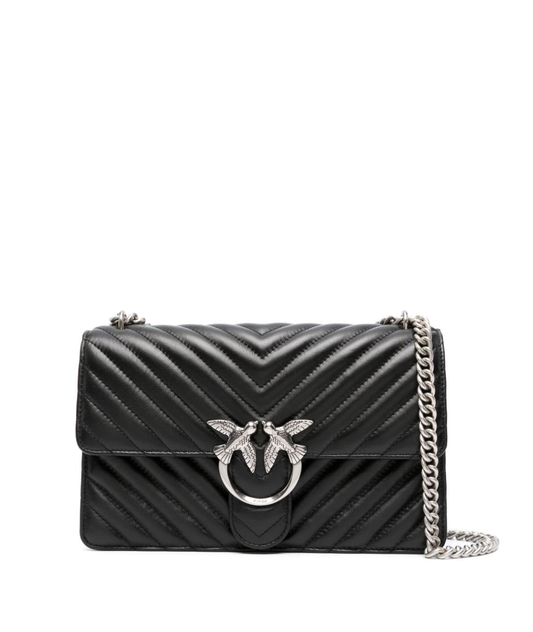 PINKO Черная кожаная сумка через плечо, фото 1