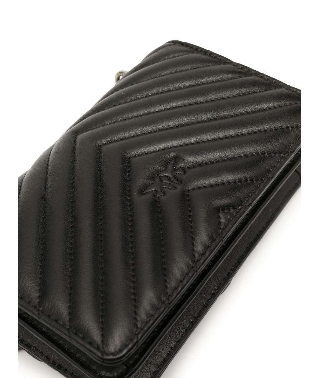 PINKO Черная кожаная сумка через плечо, фото 4