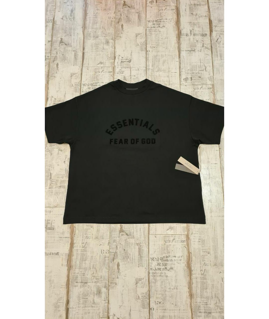 FEAR OF GOD ESSENTIALS Черная хлопковая футболка, фото 4