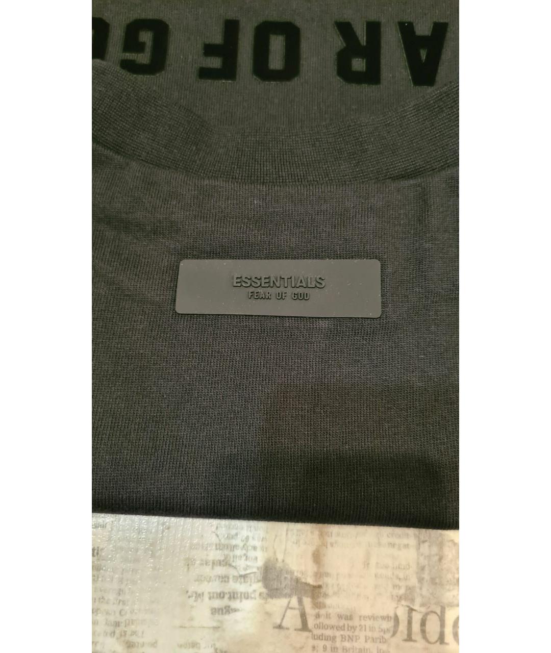 FEAR OF GOD ESSENTIALS Черная хлопковая футболка, фото 7