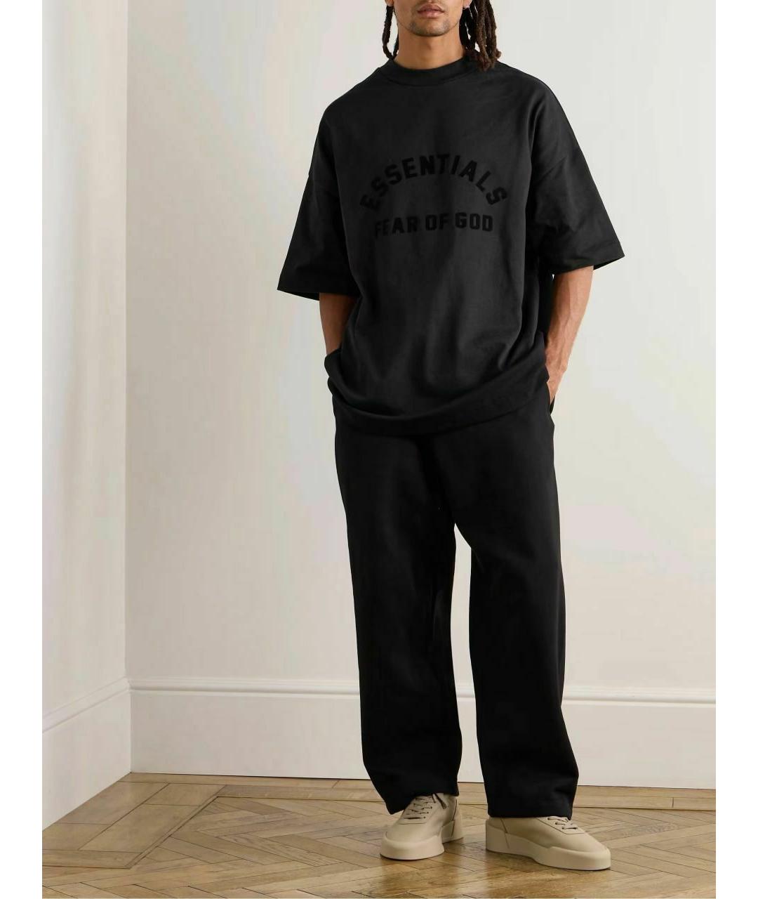 FEAR OF GOD ESSENTIALS Черная хлопковая футболка, фото 2