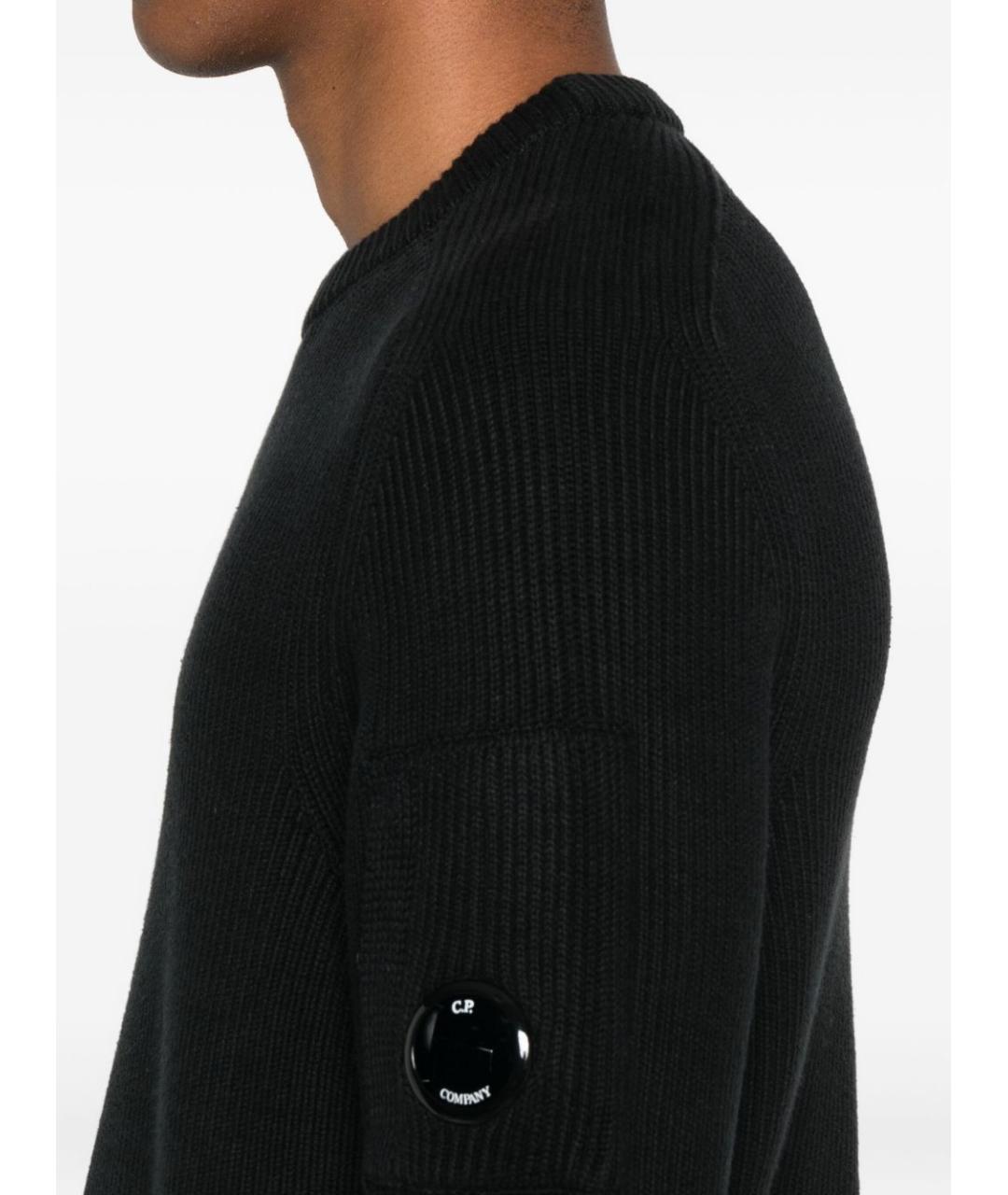CP COMPANY Черный хлопко-эластановый джемпер / свитер, фото 2