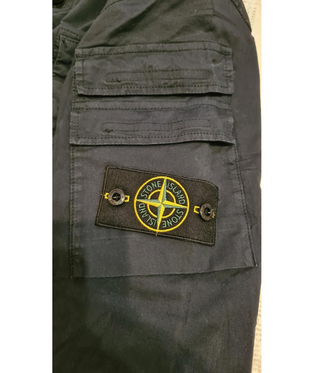 STONE ISLAND Темно-синяя хлопковая куртка, фото 3